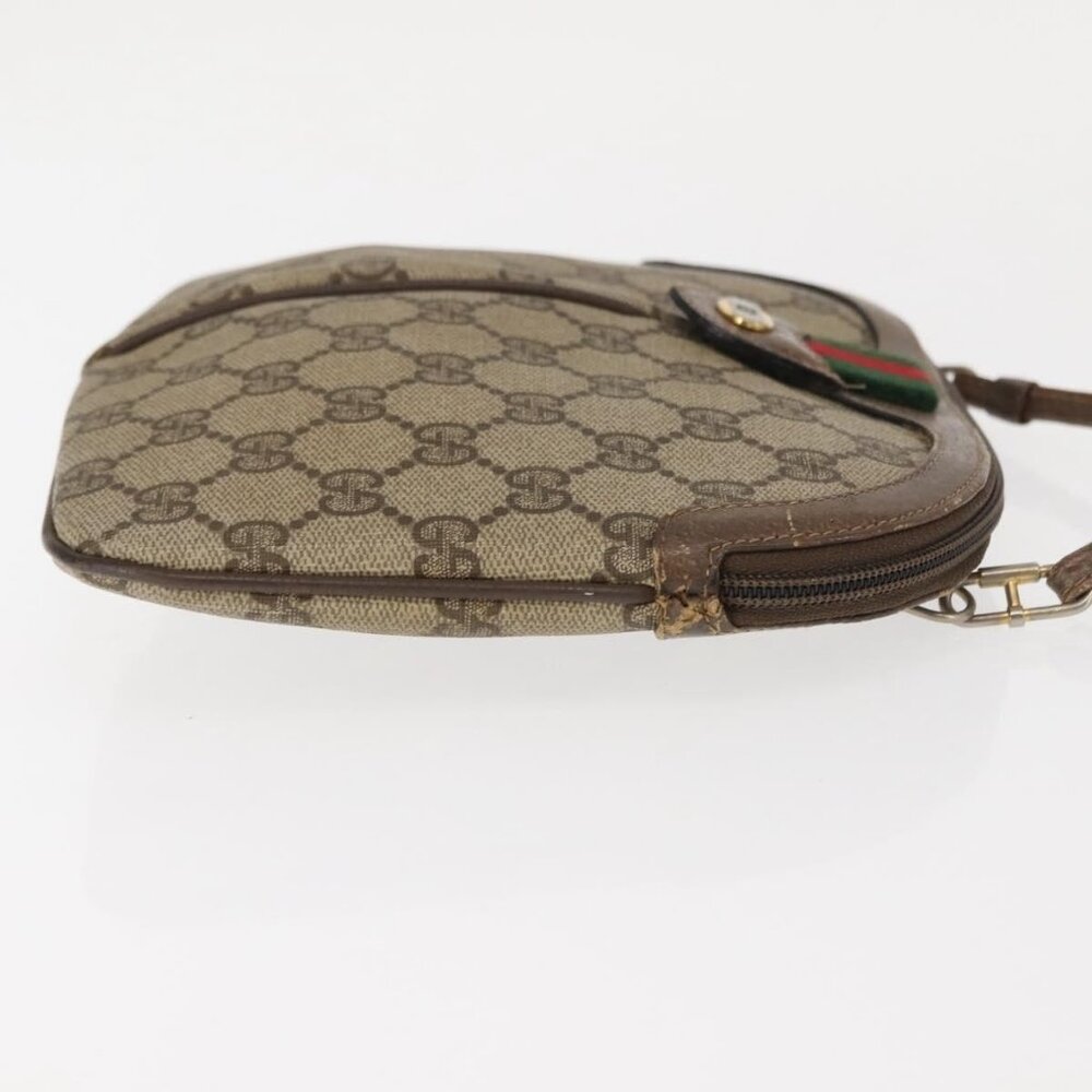 Authentic GUCCI GG Supreme Web Sherry Line Bag PVC Beige Gold 904 02 047 - Picture 12 of 16